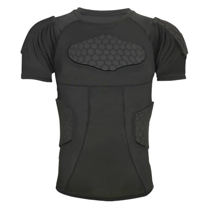 Padded Compression Shirt, Short Sleeve Football Protection Gear - size: Small