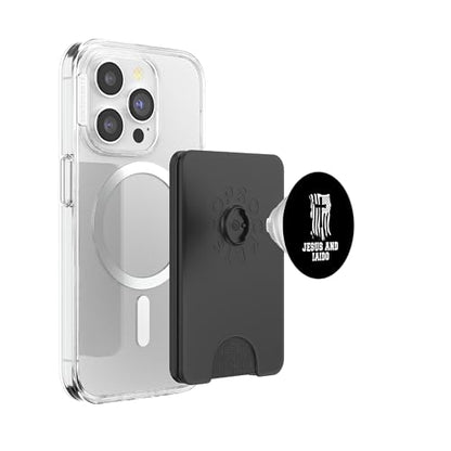 Iaido Instructor / Iaido Student / 'Jesus And Iaido!' Saying PopSockets PopWallet for MagSafe - style: Magnetic PopWallet