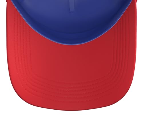Funny Fencing Costume for Men Women Adult Kid Fencer Fencing Trucker Hat with Adjustable Mesh Back - color: Red/White/Royal Blue