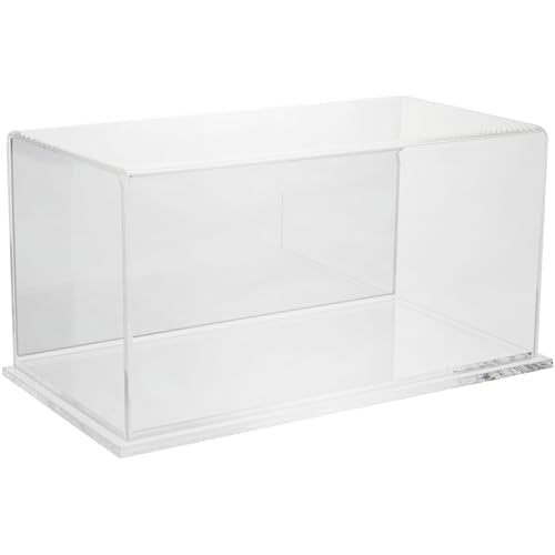 Plymor Clear Acrylic Display Case with Clear Base (Mirror Back), 10" x 5" x 5" - color: Clear Base (Mirrored)