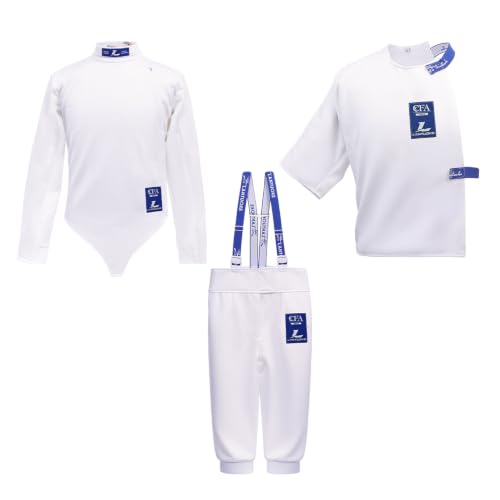Fencing Uniform Suit, Thickened Ripstop 350N Adjustable Breathable Kids Sports Training Unisex Pants Jacket Vest - size: 58