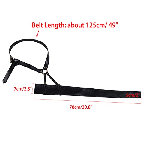 BLESSUME Medieval Knight Belt with Sword Frog Holster Rapier Scabbard Holder 1pc - color: Black 7