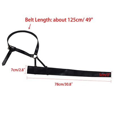 BLESSUME Medieval Knight Belt with Sword Frog Holster Rapier Scabbard Holder 1pc - color: Black 7