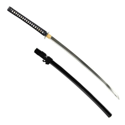 Katana Samurai Sword, 1045 Carbon Steel, Hand Forged, Full Tang - color: Katana Tomoe Crest-921