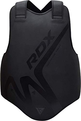 RDX Chest Guard for Boxing, MMA Training -Convex Skin Leather Body Protector for Muay Thai, Martial Arts, Sparring Rib Shield Armour for Kickboxing, Taekwondo & BJJ