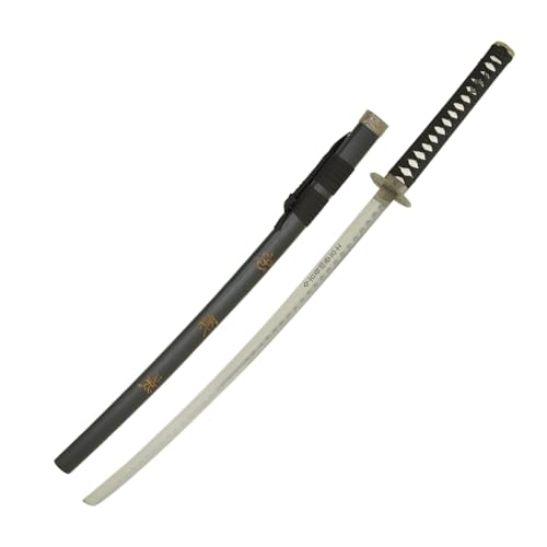 MASTER USA - Hand Carved Katana Sword with Samurai Bushido Code on Scabbard, 1045 Steel, 41.5 Inches Overall, Includes Display Stand - color: Sword of Loyalty