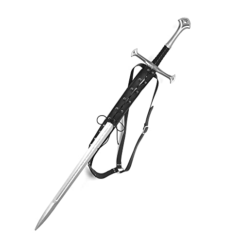 HZMAN Medieval PU Leather Back Sword Holder LARP Costume Accessory - color: Black