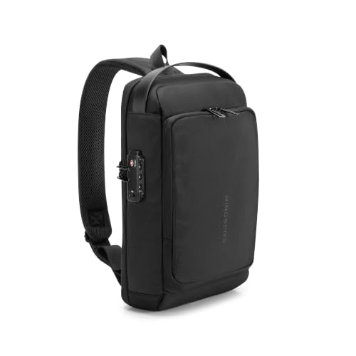 Kingsons Anti-theft Sling Backpack with Lock& Charger for Men - color: Black