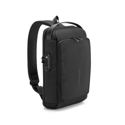 Kingsons Anti-theft Sling Backpack with Lock& Charger for Men - color: Black