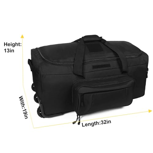 120L Travel Duffle Bag With Wheels Expandable Rolling Travel Bag for Men - color: Black 2.0
