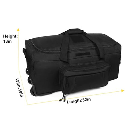 120L Travel Duffle Bag With Wheels Expandable Rolling Travel Bag for Men - color: Black 2.0