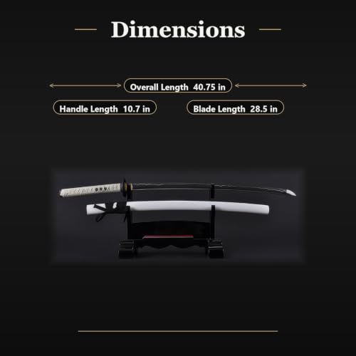 Katana Samurai Sword, 1045 Carbon Steel, Hand Forged, Full Tang - color: White-Warrior