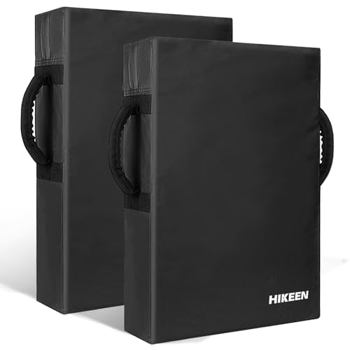 Hikeen Football Blocking Pad Training Equipment Denser Softer Foam Kick Pads for Football, Basketball, Hockey, Lacrosse Tackle Dummy - 24"x16" Kick Shield Pad with Handles (1PCS) - style: PRO-Grade 24"x16" Blocking Pad 2-Pack