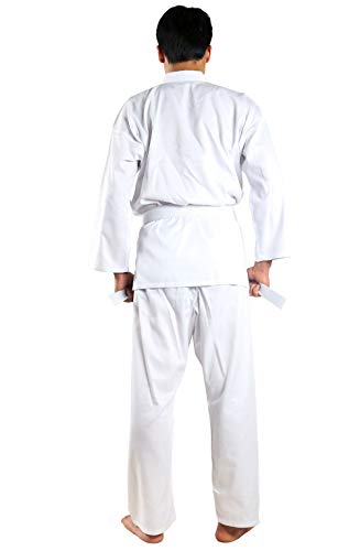 Karate Uniform with Free Belt , White Karate Gi for Kids & Adult Size 000-6 - size: Size 0000/100CM (3-3'5")