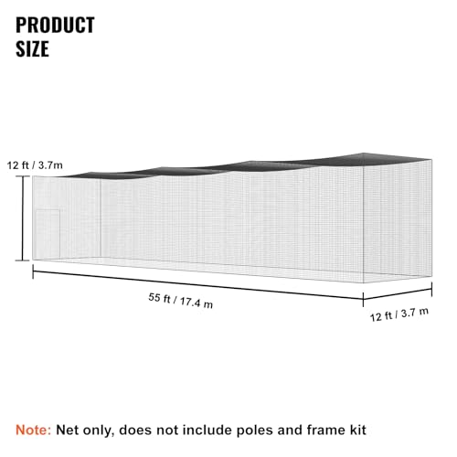 VEVOR Batting Netting,Training Net for Softball Baseball Batting Hitting - size: 55 FT ONLY NET