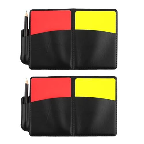 XICHENGSHIDAI Soccer Referee Card Set, 2 Pack Red Yellow with Wallet