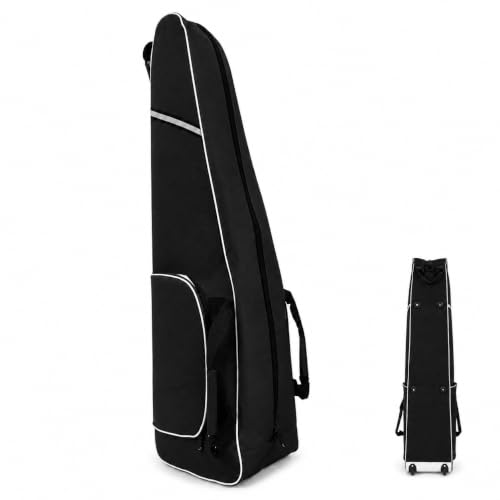Fencing Bag with Wheels, Rolling Fencing Bag for Foil Epee Saber, Long Sword Carrier for HEMA and Fencing Gear, Side Pocket and Carry Handles - color: Black
