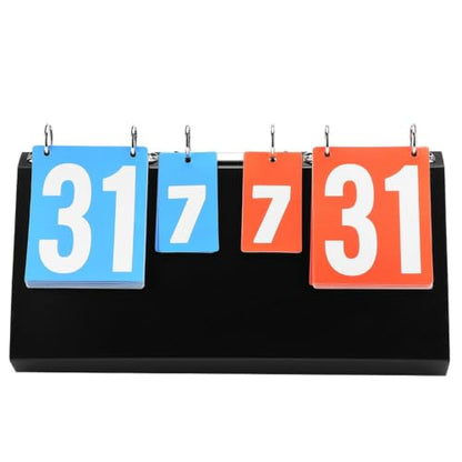 Flip Scoreboard, Portable Tabletop Score Keeper with Ring-Bound Number Cards for Table Tennis, Basketball, 15.75 x 8.27 in