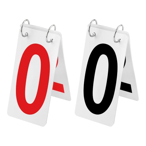 GOGO 2 Sets Score Keepers 2.5 x 5 Inch, 0-9 Double Sides Number Cards - color: Red / Black