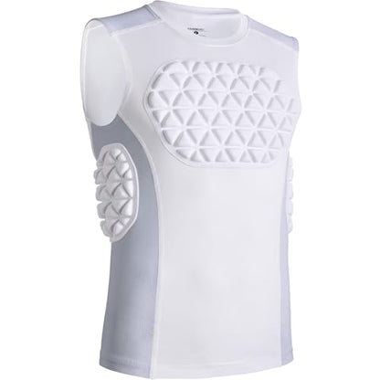 Adult Baseball Chest Rib Protector Padded Compression Shirt - color: Grey/White, size: Small