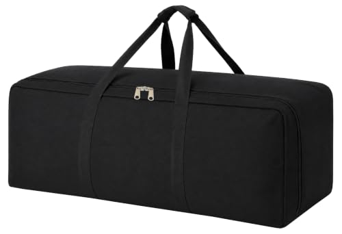 DoYiKe Canvas Duffle Bag for Travel Heavy Duty Military Duffel Tent Storage - color: SOBlack, size: 60L