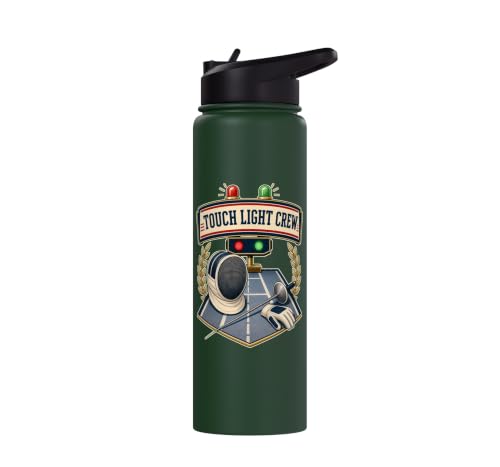 TOUCH LIGHT CREW Fencing Scoring Box Stainless Steel Insulated Water Bottle - color: Dark Green