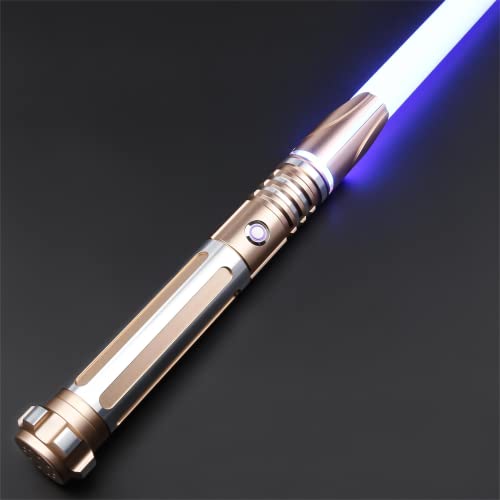 Dueling light saber , Motion Control Light Sabers for Adults,Smooth Swing Light Saber with 16 Sound Fonts ,RGB 12 Colors Changeable, Metal Hilt for Halloween Cosplay Party, Xmas Gift, Rose Gold,S9 - color: Rose Gold