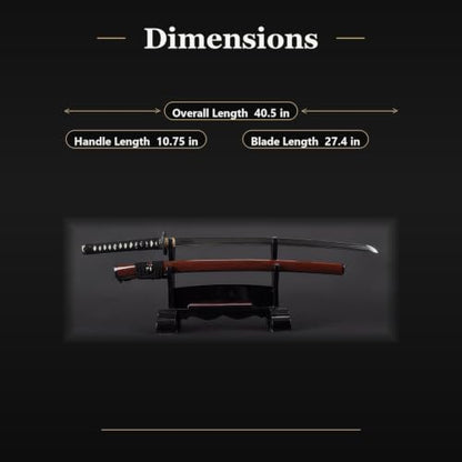 1045 Katana, Hand Forged Full Tang Japanese Sword | Classic Tsuba Series - color: Gold 716