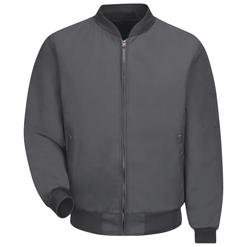 Red Kap Men's Solid Perma-lined Team Jacket - color: Charcoal, size: 6X-Large