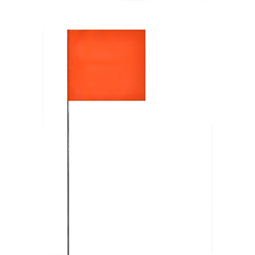 Swanson Tool Co FOR15100 2.5-Inch by 3.5-Inch Marking Flags with 15-Inch Wire Staffs, Orange, 100-Pack - color: Orange, size: 100 Pack
