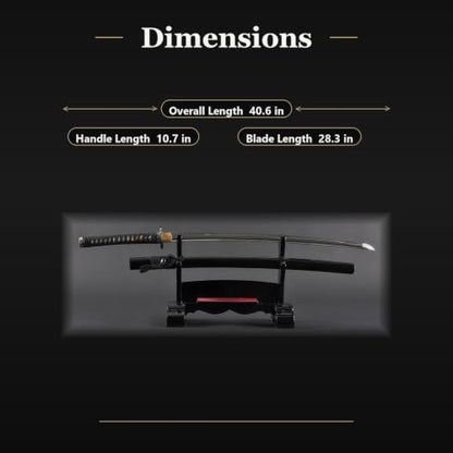 1045 Katana, Hand Forged Full Tang Japanese Sword | Classic Tsuba Series - color: Cherry Blossom