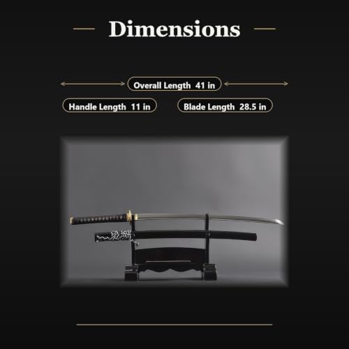 Katana Samurai Sword, 1045 Carbon Steel, Hand Forged, Full Tang - color: Dragonfly