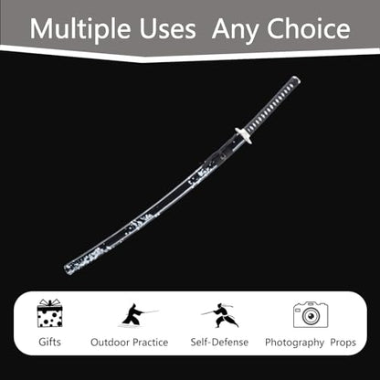 Handmade Sharp Katana, Traditional Clay Tempered 1060/9260/T10 Steel, Full Tang Real Katana Sword, Authentic Japanese Craft Samurai Sword - color: Ink-Black