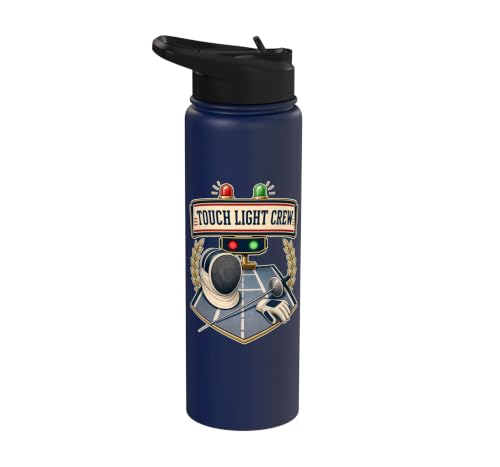 TOUCH LIGHT CREW Fencing Scoring Box Stainless Steel Insulated Water Bottle - color: Navy Blue