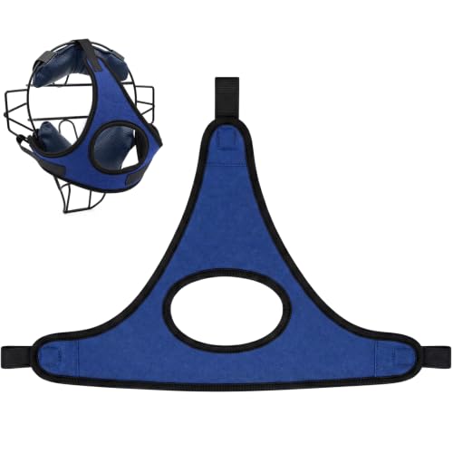 Unittype 1 Pcs Adjustable Traditional Catcher's/Umpire Facemask Harness, Aldult Catcher Mask Harness Replacement, Neoprene Head Strap for Baseball Softball Catchers Strap Umpire Masks - color: Dark Blue