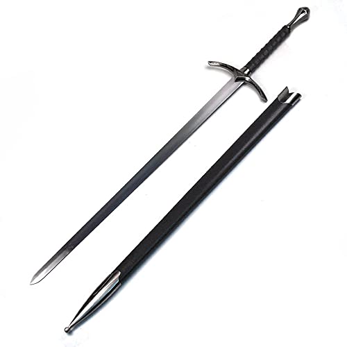 Ace Martial Arts Supply 36" Medieval Knight Arming Sword with Scabbard – Unsharpened Stainless Steel for Cosplay & Display - color: Chivalry Ring