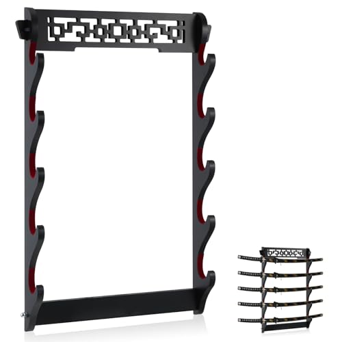 Katana Sword Rack Wall Mount, Hanging Stands for Sword Display,5 Tier - size: 5 Tier