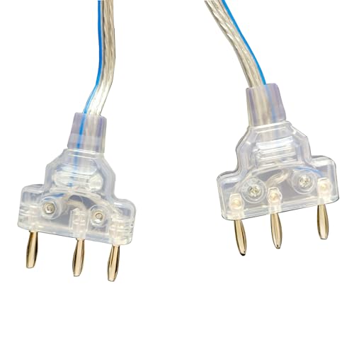 LEONARK Fencing Epee Saber Foil Body Cord Mask Cord Fencing Wire Clamp Clip- Two-Pin Plug/Three-Pin Plug Clear Wire (Set of 2) - size: Epee