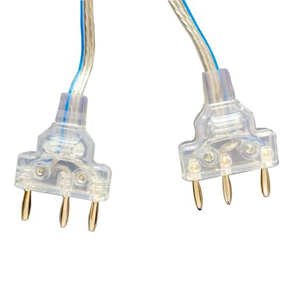 LEONARK Fencing Epee Saber Foil Body Cord Mask Cord Fencing Wire Clamp Clip- Two-Pin Plug/Three-Pin Plug Clear Wire (Set of 2) - size: Epee