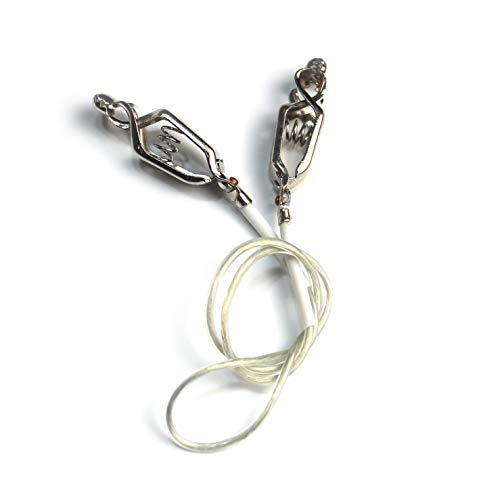 LEONARK Fencing Epee Saber Foil Body Cord Mask Cord Fencing Wire Clamp Clip- Two-Pin Plug/Three-Pin Plug Clear Wire (Set of 2) - size: Foil/Saber