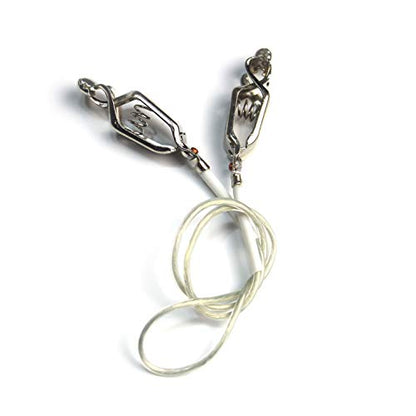 LEONARK Fencing Epee Saber Foil Body Cord Mask Cord Fencing Wire Clamp Clip- Two-Pin Plug/Three-Pin Plug Clear Wire (Set of 2) - size: Foil/Saber