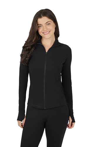 Interlink Ribbed Princess Seam Performance Jacket - color: Clssic Black Ribbed, size: Medium