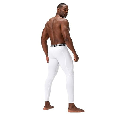 DEVOPS 2-3 Pack Men's Compression Pants Leggings Tights Pocket/Non-Pocket - color: 1# (Basic) - Black / White, size: Large
