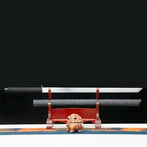 Japanese Samurai Sword, Iaido Katana Carbon Steel Blade Real Sword for Display Decoration and Gift - color: Cloud Phantom Katana