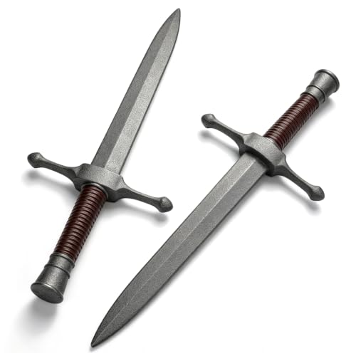 16’’ PU Fake Foam Sword,Halloween Swords Medieval Knight Dagger for Kids - color: Brown