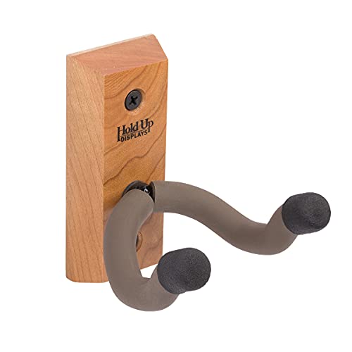 Hold Up Displays - Vertical Gun Hanger and Rifle Storage Securely Holds Firearm and Bow - Real Hardwood Harvested in Wisconsin - Made in USA - color: Cherry