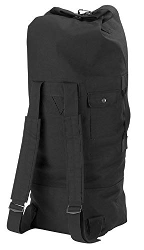 GI Style Double Strap Duffle Bag - color: Black