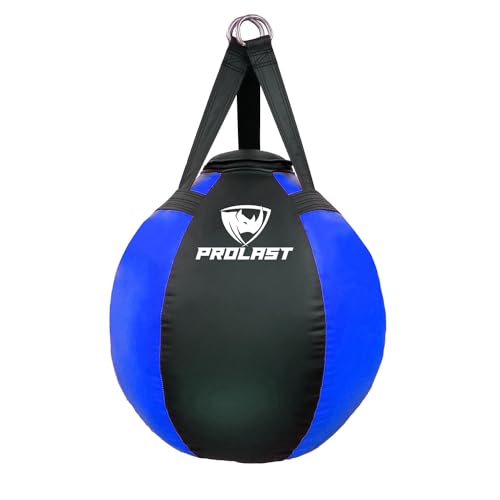 Wrecking Ball Heavy Punching Bag for Adults, Hook and Uppercut, Body Snatcher, Boxing, MMA, Muay Thai, 65 lbs - color: Blue / Black, size: Filled