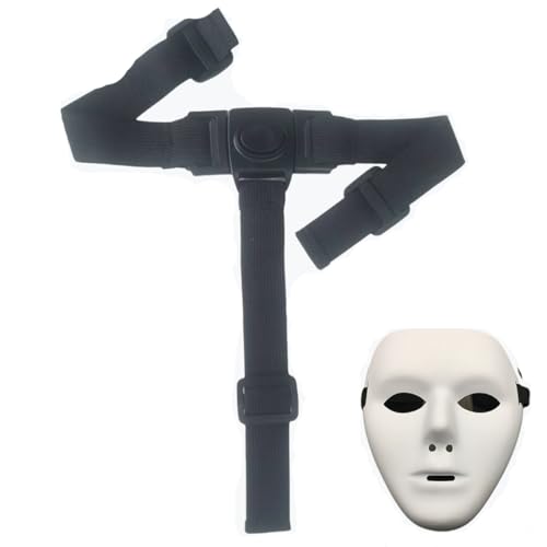 2Pcs Adjustable Extension Mask Straps for Cosplay Including Elastic Bands Sliders 3-Way Quick Release Buckle Face Back of Head Premium Masking Kit Toy Replacement Strap (Black)