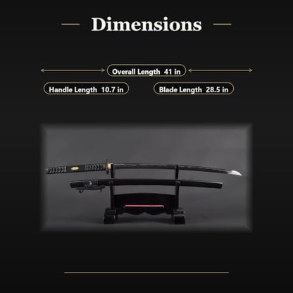 Katana Samurai Sword, 1045 Carbon Steel, Hand Forged, Full Tang - color: Empire Wheel
